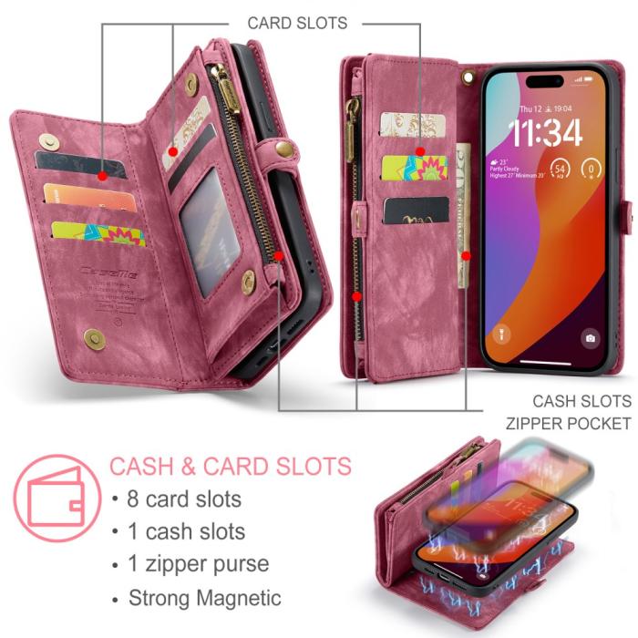 Bild 5, CASEME iPhone 16 Pro Fodral Multifunktionell Röd