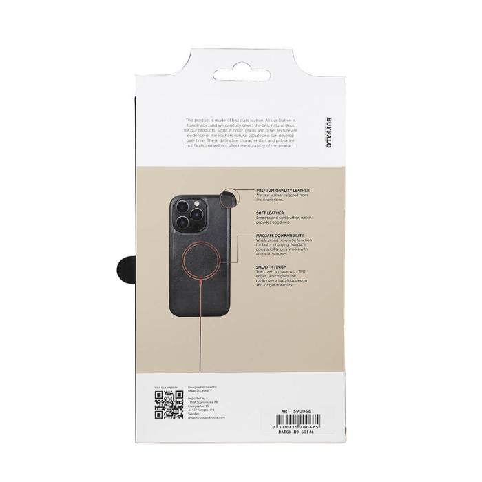 Bild 4, Buffalo iPhone 14 Pro Skal MagSeries Läder Svart