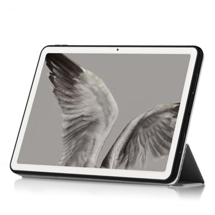 Bild 3, Google Pixel Tablet Fodral Tri-Fold Läder Grå