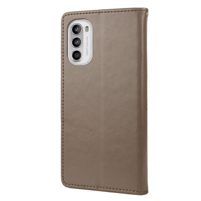Bild 3, Motorola Moto G52/G82 Fodral Blommigt Tryck Grå