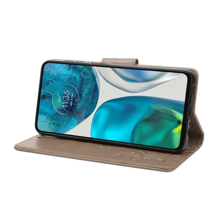 Bild 5, Motorola Moto G52/G82 Fodral Blommigt Tryck Grå