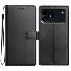 iPhone 18 Pro Max/17 Pro Max Fodral L&auml;der Svart