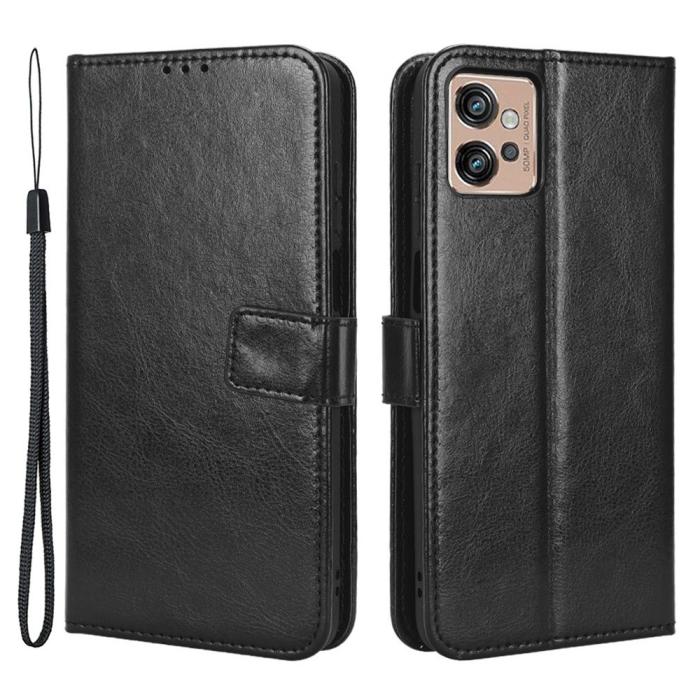 Bild 1, Motorola Moto G32 Fodral Crazy Horse Läder Svart