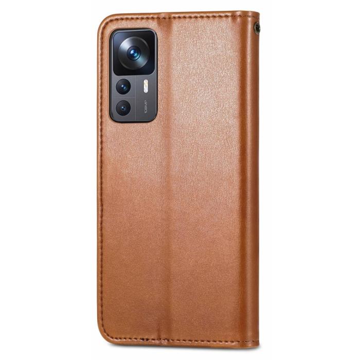 Bild 6, Xiaomi 12T / 12T Pro Fodral Magnetisk Mässing Brun