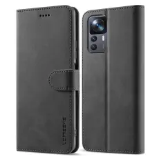 LC.IMEEKE Xiaomi 12T / 12T Pro Fodral L&auml;der Svart