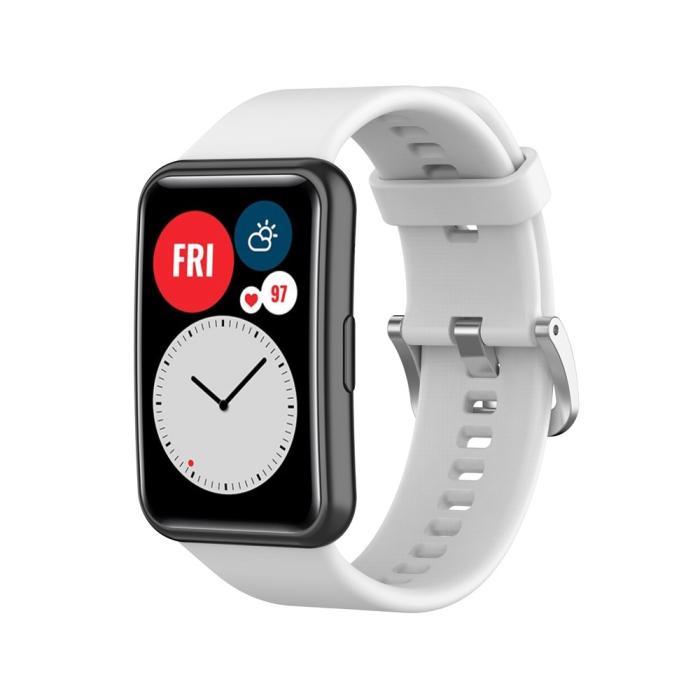 Bild 2, Silikon Armband För Huawei Watch Fit - Vit