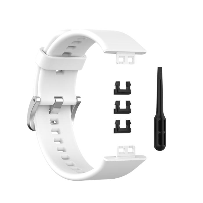 Bild 5, Silikon Armband För Huawei Watch Fit - Vit
