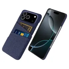 iPhone 17 Pro Skal Med Kortfack Tygbelagt Bl&aring;