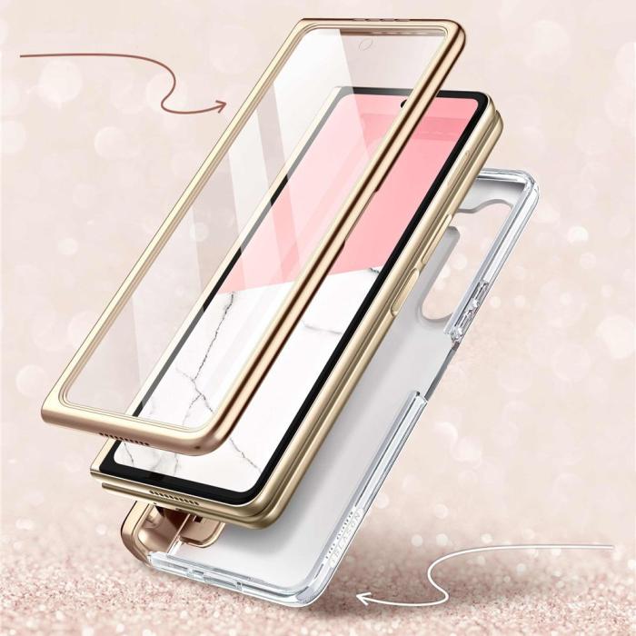 Bild 3, Supcase Galaxy Z Fold 5 Skal Cosmo Pen Marble Pink