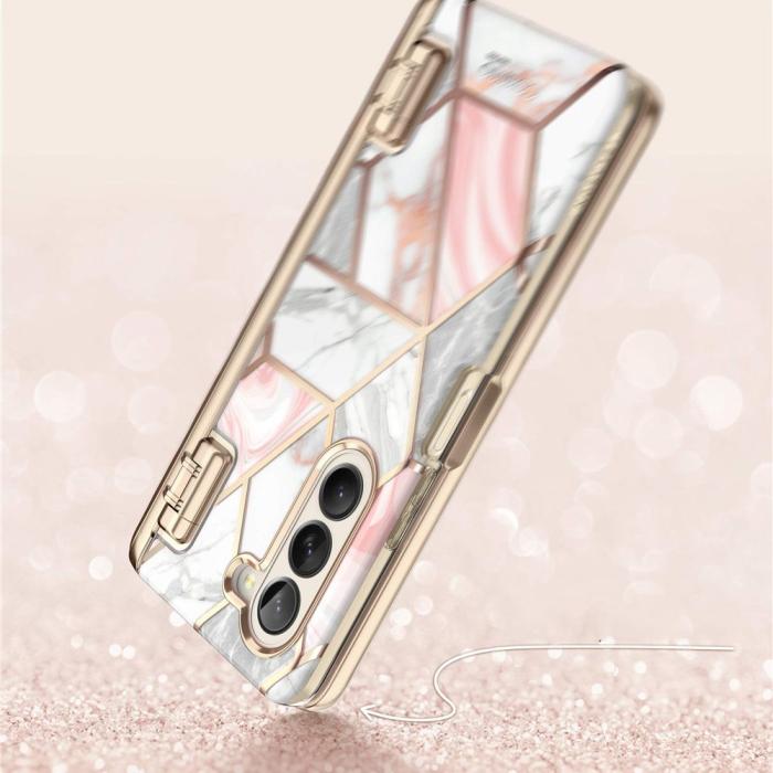 Bild 4, Supcase Galaxy Z Fold 5 Skal Cosmo Pen Marble Pink