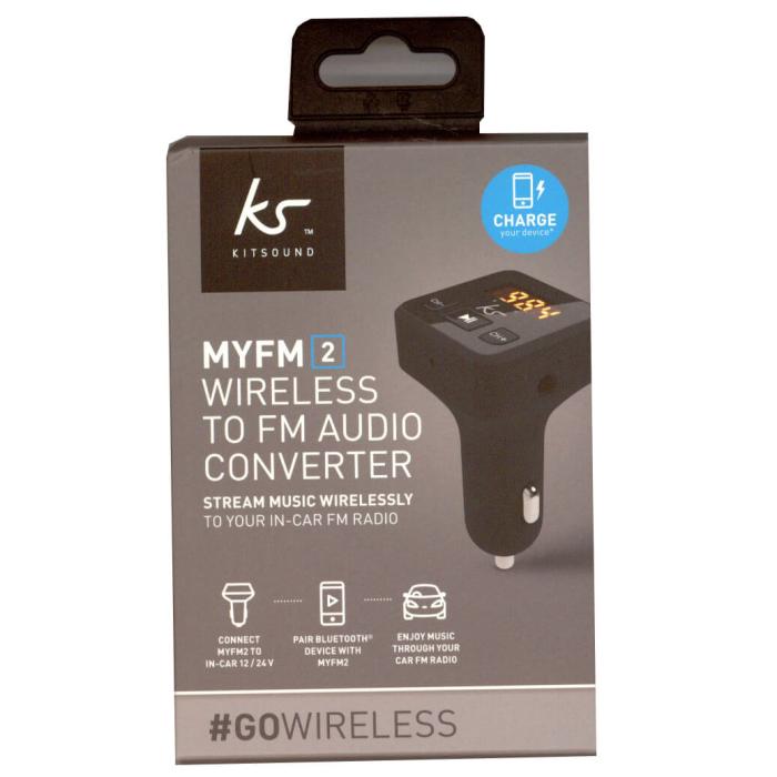 Bild 2, Kitsound MYFM2 Bluetooth FM Sändare för Bil Med Mic Svart