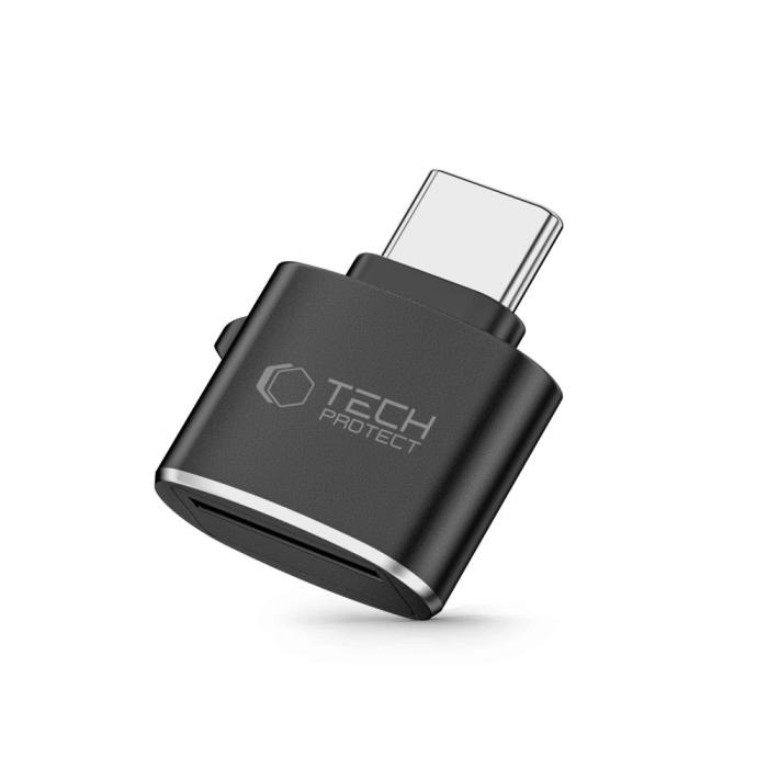 Bild 2, Tech-Protect USB-C - Micro SD/TF Kortläsare Ultraboost Svart