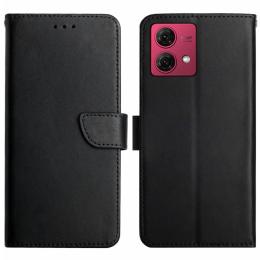 Motorola Moto G84 5G Fodral Äkta Läder Svart