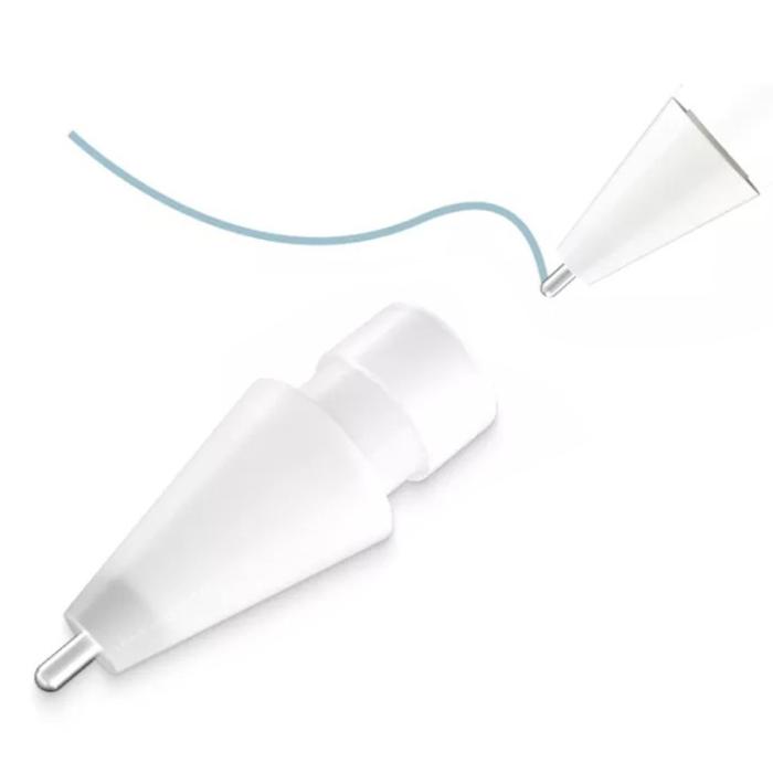 Bild 1, Apple Pencil 1/2 Metall Utbytesspets / Replacement Tip Vit