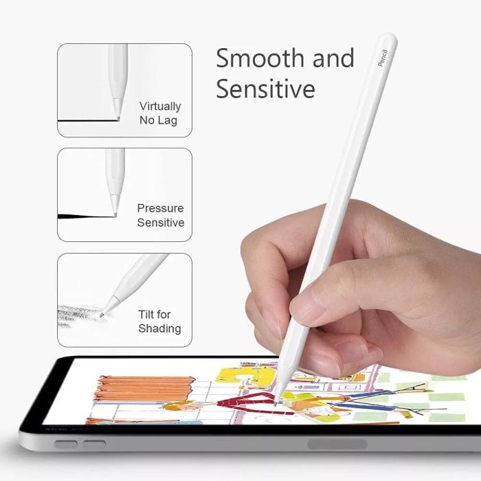 Bild 3, Apple Pencil 1/2 Metall Utbytesspets / Replacement Tip Vit