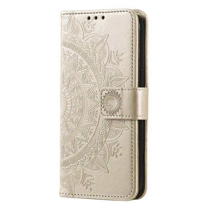Bild 5, Motorola Edge 40 Pro 5G Fodral Mandala Läder Guld