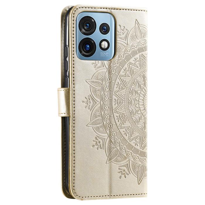 Bild 6, Motorola Edge 40 Pro 5G Fodral Mandala Läder Guld