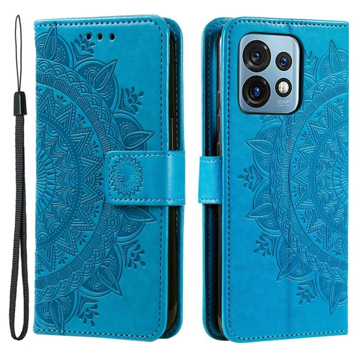 Bild 1, Motorola Edge 40 Pro 5G Fodral Mandala Läder Blå