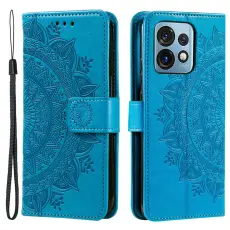 Motorola Edge 40 Pro 5G Fodral Mandala L&auml;der Bl&aring;