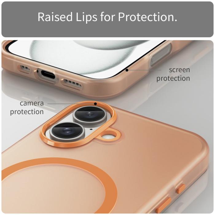 Bild 6, iPhone 16 Skal MagSafe Slim Matt Orange