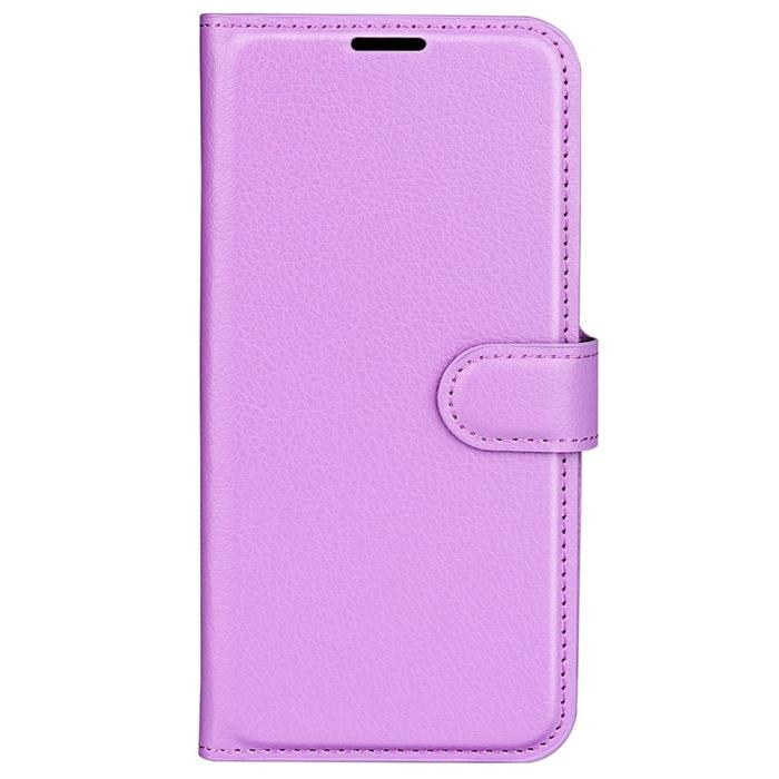 Bild 5, Samsung Galaxy S23 FE Fodral Litchi Textur Lila