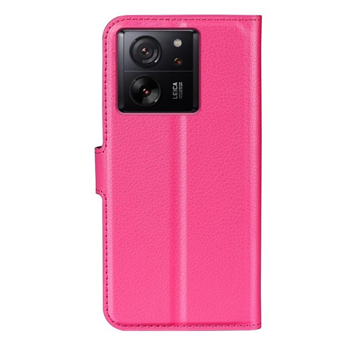 Bild 6, Xiaomi 13T / 13T Pro Fodral Litchi Läder Rosa