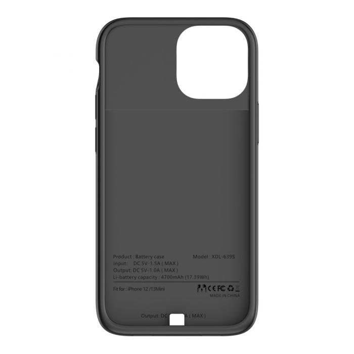 Bild 2, Tech-Protect 4700 mAh Powercase iPhone 13 Mini / 12 Mini Svart