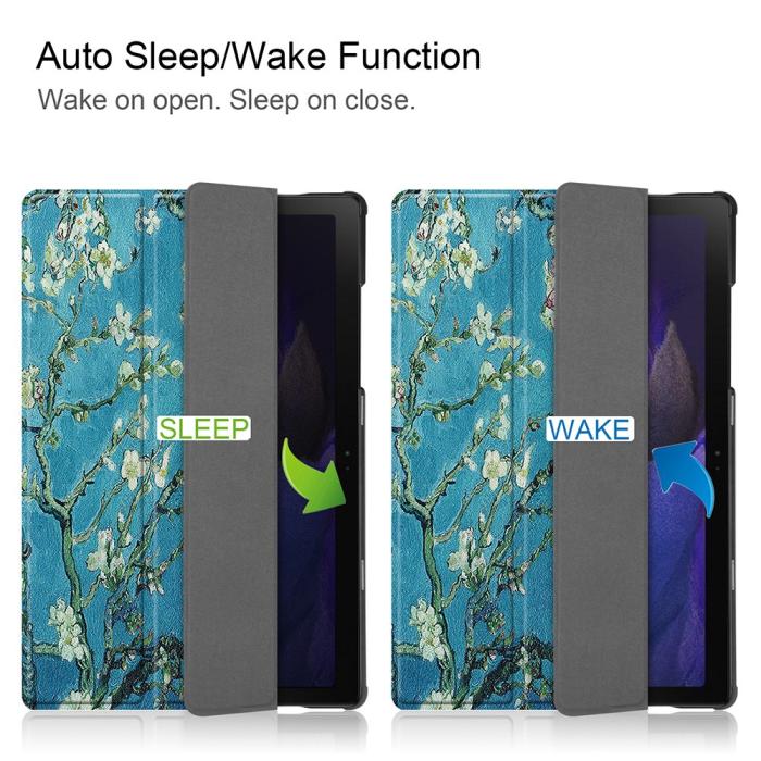 Bild 5, Samsung Galaxy Tab A8 10.5 (2021) Fodral Tri-Fold Peach Blossom