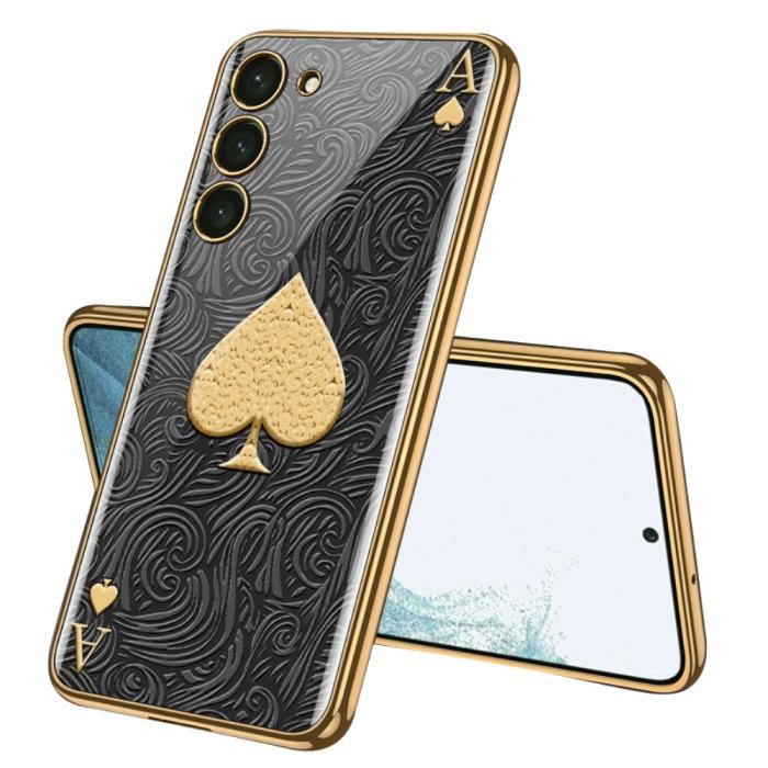 Bild 1, GKK Galaxy S24 Plus Skal Härdat Glas Electroplate Spader Ess
