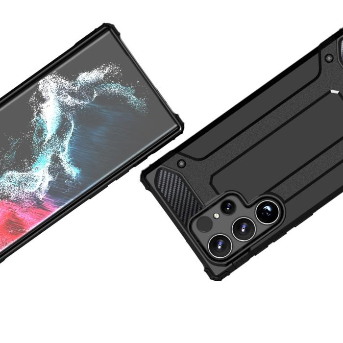Bild 2, Galaxy S24 Ultra Skal Shockproof Hybrid Armor Svart