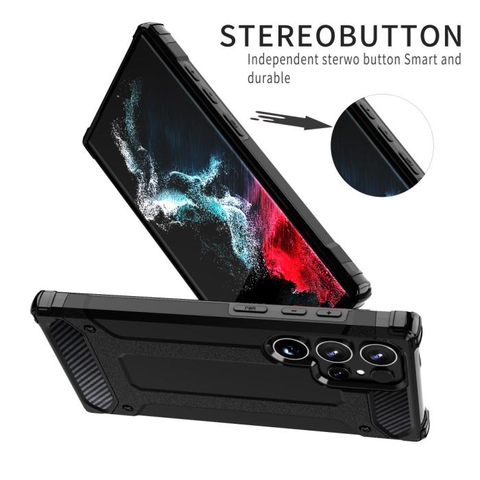 Bild 4, Galaxy S24 Ultra Skal Shockproof Hybrid Armor Svart