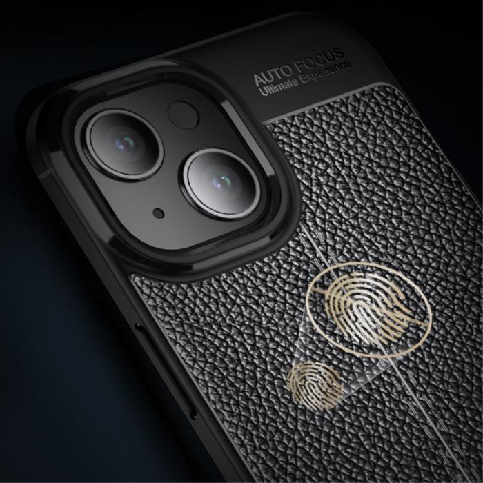 Bild 5, iPhone 15 Plus Skal Litchi Textur Svart