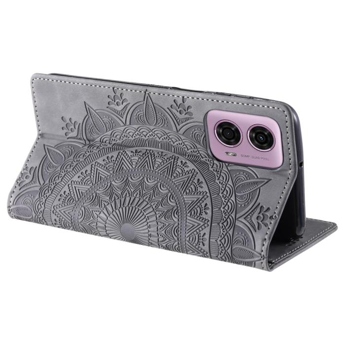 Bild 3, Motorola Moto G04 4G/G24 4G Fodral Filp Mandala Grå