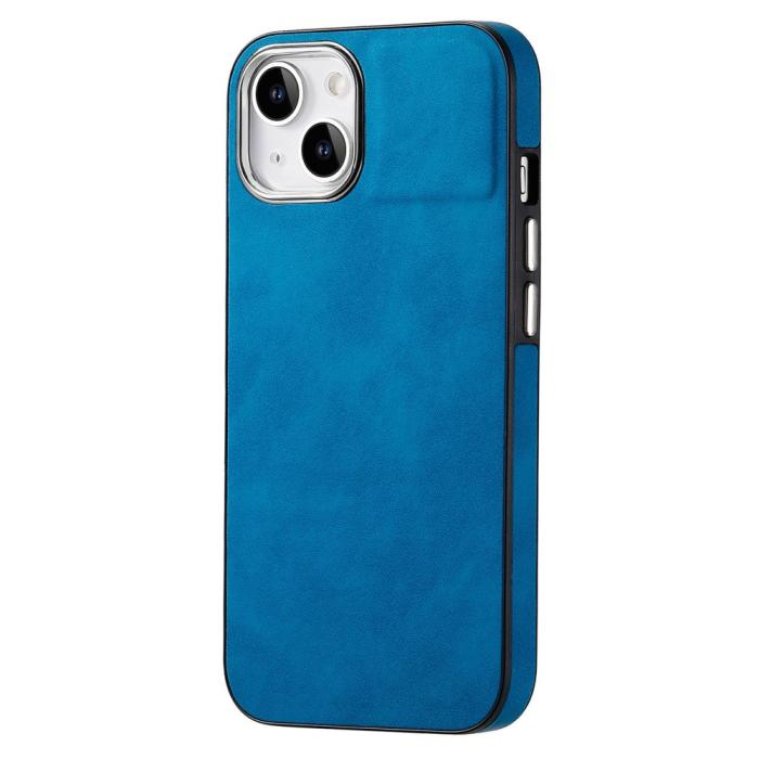Bild 2, iPhone 15 Plus Skal Läderbelagt Skin Touch Blå