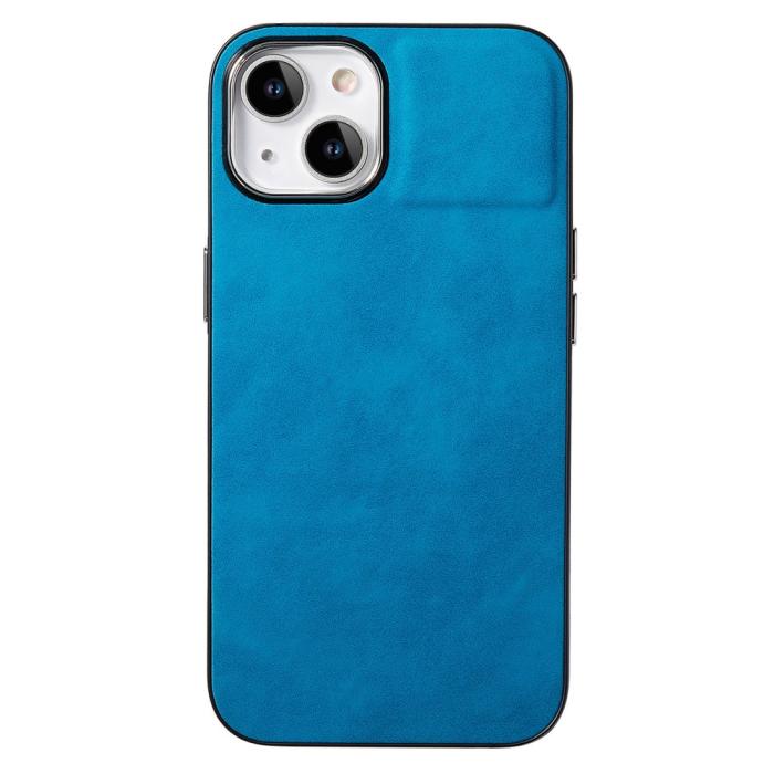 Bild 3, iPhone 15 Plus Skal Läderbelagt Skin Touch Blå