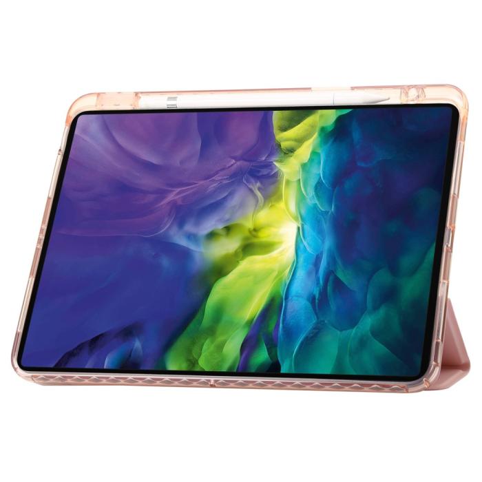 Bild 3, iPad Pro 13 2024 Tri-Fold Fodral Med Penhållare Ljus Rosa