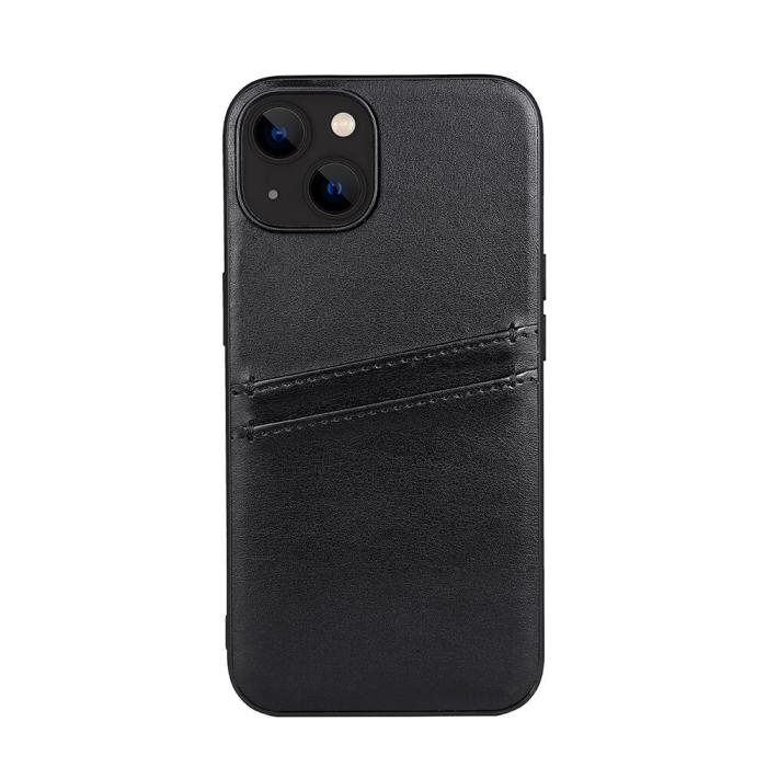 Bild 1, Buffalo iPhone 14 / 13 Skal Läder Med 2 Kortfack Svart