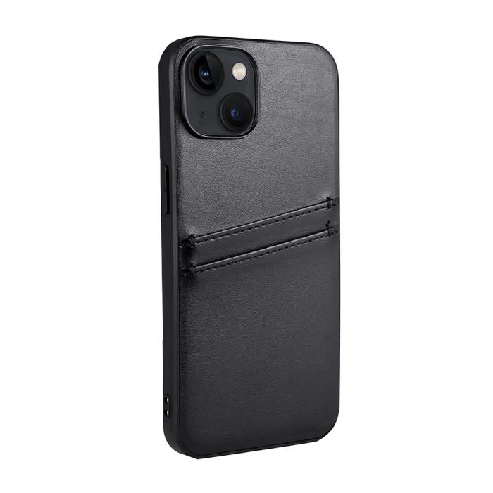 Bild 3, Buffalo iPhone 14 / 13 Skal Läder Med 2 Kortfack Svart