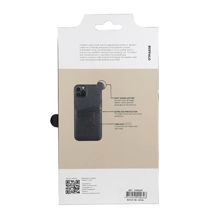 Bild 4, Buffalo iPhone 14 Plus Skal Läder Med 2 Kortfack Svart
