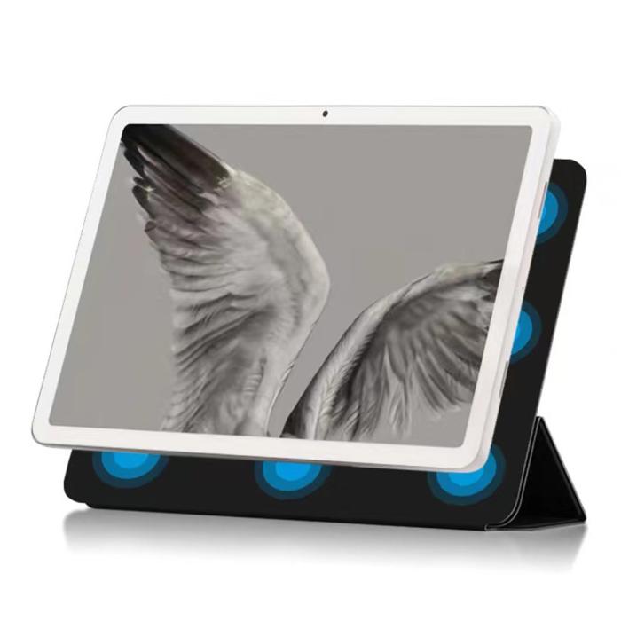 Bild 2, Google Pixel Tablet Fodral 2in1 Magnet Tri-Fold Svart