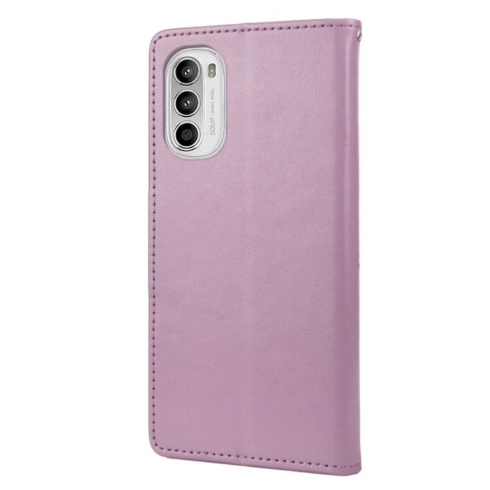 Bild 3, Motorola Moto G52/G82 Fodral Blommigt Tryck Ljus Lila
