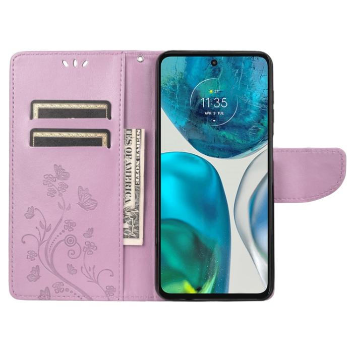 Bild 4, Motorola Moto G52/G82 Fodral Blommigt Tryck Ljus Lila