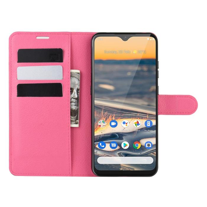 Bild 4, Nokia 5.3 - Litchi Plånboksfodral - Rosa