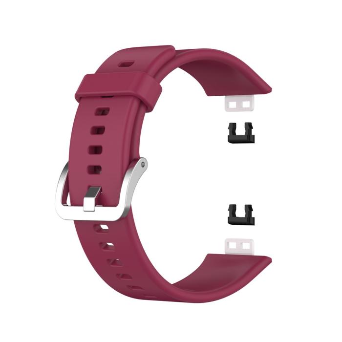 Bild 1, Silikon Armband För Huawei Watch Fit - Vinröd