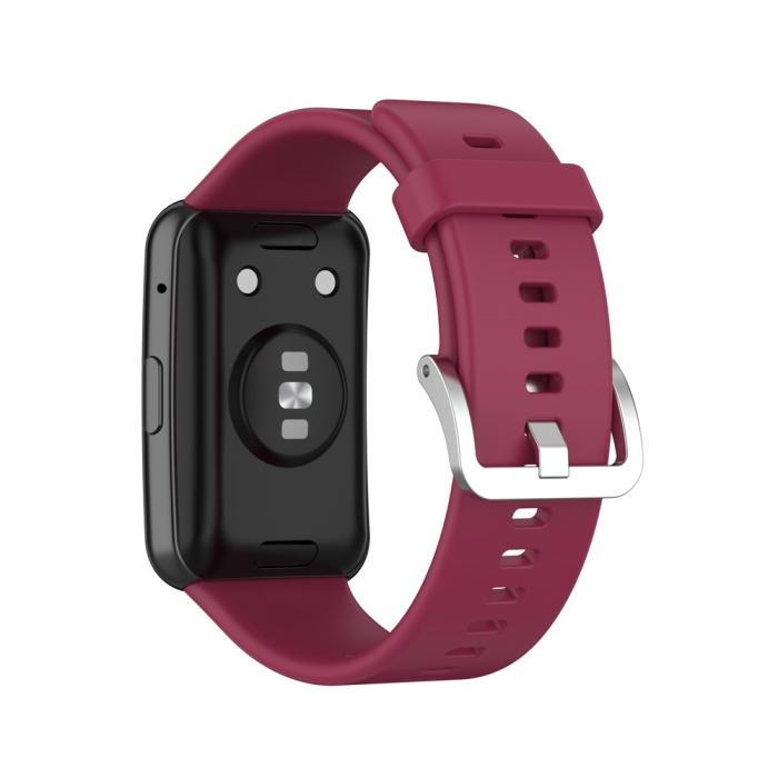 Bild 3, Silikon Armband För Huawei Watch Fit - Vinröd