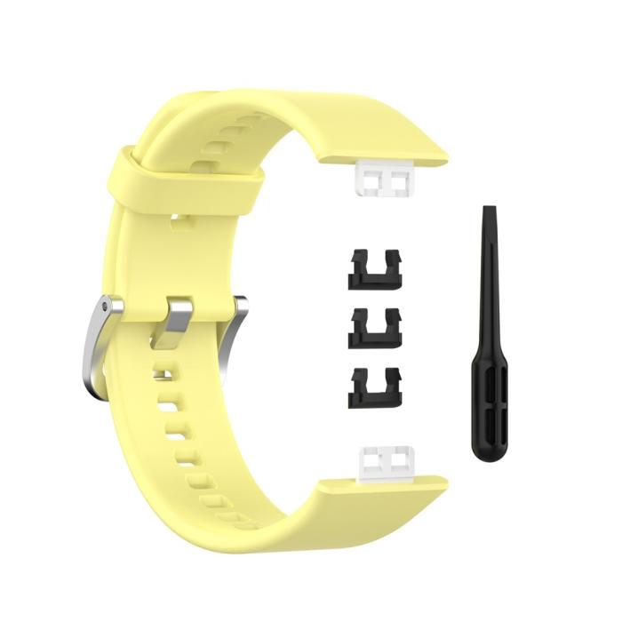 Bild 5, Silikon Armband För Huawei Watch Fit - Gul