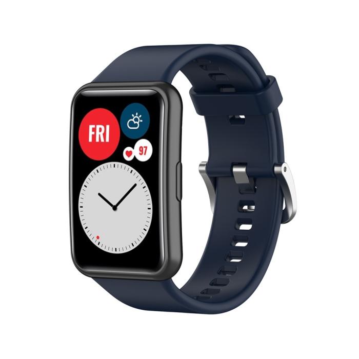 Bild 2, Silikon Armband För Huawei Watch Fit - Mörk Blå
