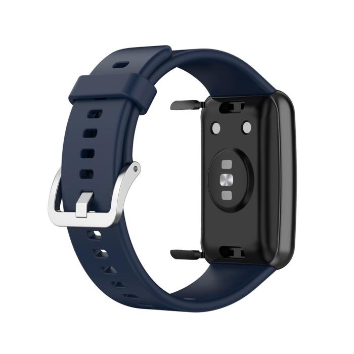 Bild 4, Silikon Armband För Huawei Watch Fit - Mörk Blå