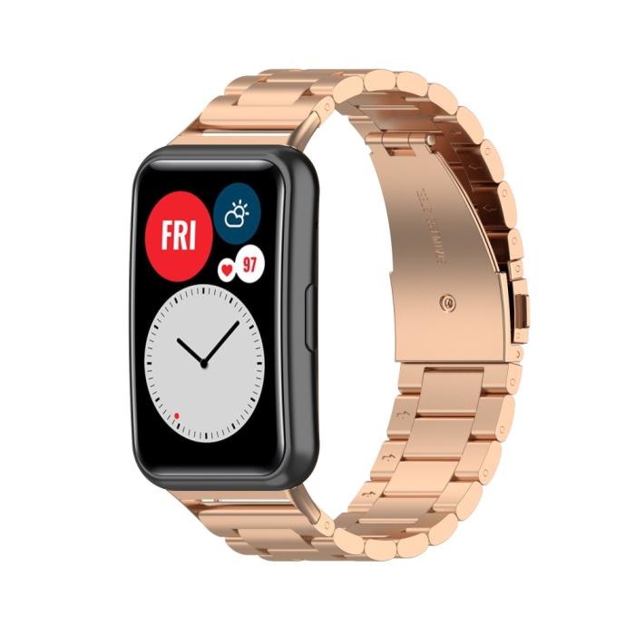 Bild 2, Lyxigt Metallarmband För Huawei Watch Fit - Roséguld