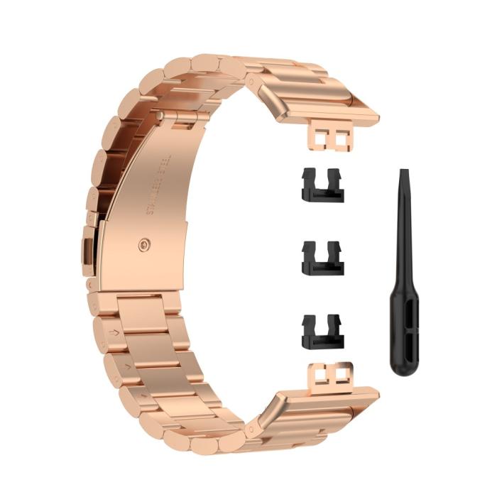 Bild 4, Lyxigt Metallarmband För Huawei Watch Fit - Roséguld